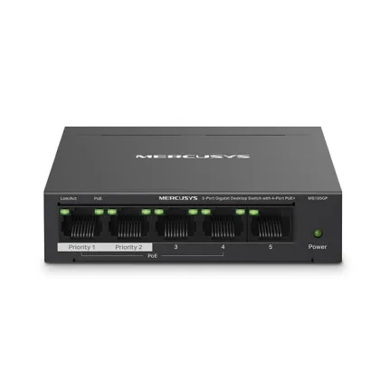 Mercusys ÷ no gestionable ms105gp 5p 10/100/1000 de estos 4p poe+ 65w ethernet mini desktop