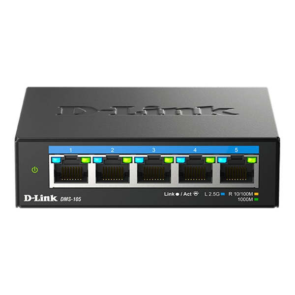 ÷ Switch no gestionable dlink dms-105 5p multigigabit 2,5g carcasa metalica sobremesa no rack