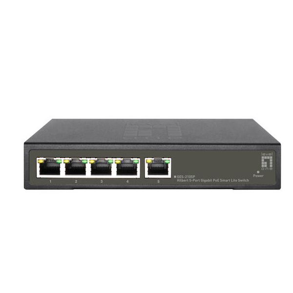 ÷ Switch semigestionable level one hilbert 4p poe 10/100/1000 60w + 1p 10/100/1000 carcasa metalica