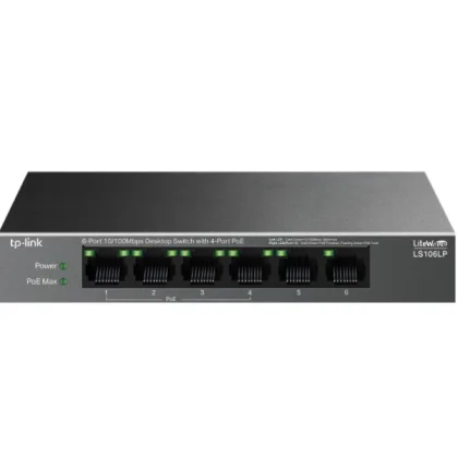 Tplink ÷ no gestionable TP-LINK ls106lp litewave 6p 10/100 4p poe+ sobremesa carcasa metal…