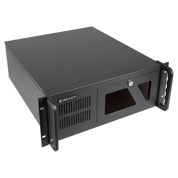 ÷ Caja rack 19\" 4u unyka uk4229 evo frontal con puerta de seguridad filtro antipolvo usb 3.0 sin fuen