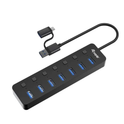 Equip ÷ Hub USB life 128965 7 puertos USB-A 3.2 gen1 con interruptor LED 5v/2a incluye a…