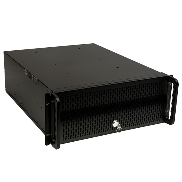 ÷ Caja rack 19\" 4u unykach uk4129 frontal de rejilla con llave filtro antipolvo