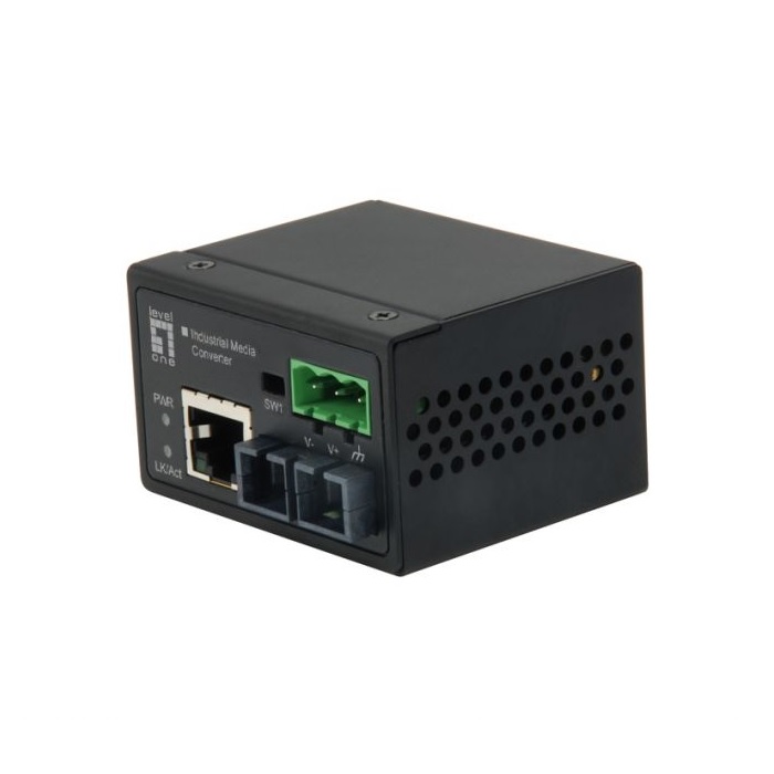 ÷ Conversor de medios level one rj45 a sc mono modo industrial iec-4301
