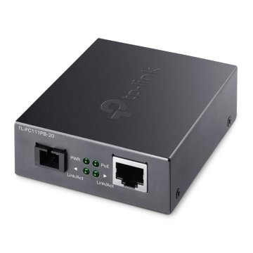 ÷ Convertidor de fibra tp-link fc111pb-20 single-mode sc wdm bidireccional de 1p rj45 10/100 poe a 1p