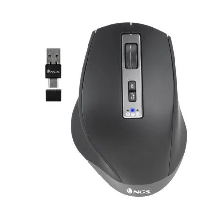 NGS Ergonómico Inalámbrico Blur-Rb/ Batería recargable/ Hasta 3200 Dpi Negro