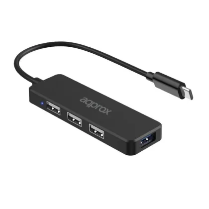 approx! Approx Hub USB Tipo-C 3USB 2.0 + 1Puerto USB 3.0
