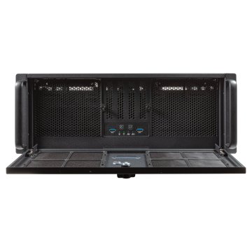 ÷ Caja rack 19\" 4u unykach uk51918 atx color plata negro 3 bahias 1x usb3.0 1xusb-c f.a atx/ redundant