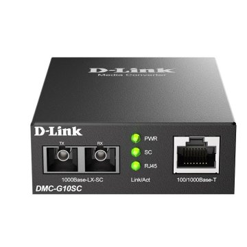 ÷ Convertidor de medios monomodo 100/1000 base-t a 1000 base-lx (sc) 10km power 5v