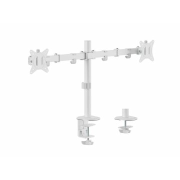 ÷ Soporte de mesa equip 650167 para 2 pantallas 17\"-32\" brazo inclinable y giratorio 360 color blanco