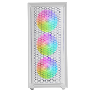 ÷ Caja atx mars gaming mcairw frontal blanco de malla 4x120mm rainbow