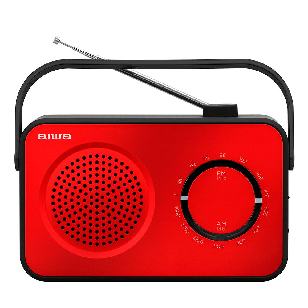 ÷ Radio vintage con altavoz aiwa r-190rd am/fm altavoz 4\" y jack 3.5mm dise?o soft touch stylish color
