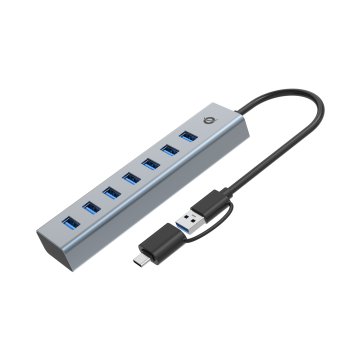 ÷ Hub usb 3.0 conceptronic hubbies21g 7 puertos  usb-c a  7xusb-a