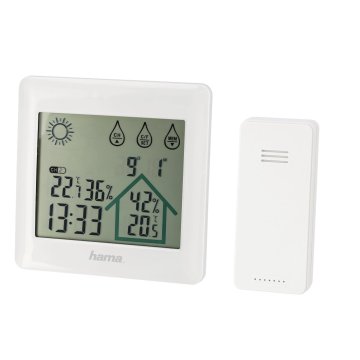 ÷ Estacion metereologica hama action pronostico del tiempo temperatura humedad hora y alarma color bla