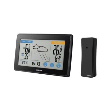 ÷ Estacion metereologica hama touch pronostico del tiempo temperatura humedad reloj dcf tactil color n