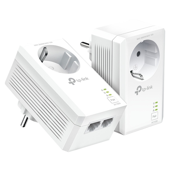 ÷ Homeplug tp-link powerline 1000mb pa7027p kit passthrough 2p giga kit 2 unidades