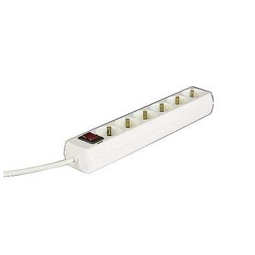 ÷ Regleta alimentacion hama con 6 tomas interruptor 1,4m color blanca