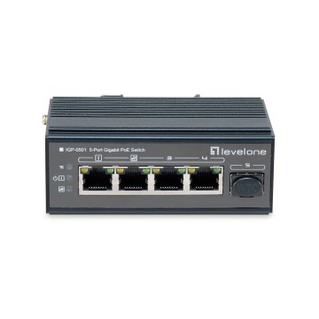 ÷ Switch industrial level one igp-0501 5p poe giga y 1p sfp 240w carril din