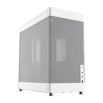 ÷ Caja atx coolbox mesh atx mp1 1x3,5\" 3x2,5\" 1xusb 3.2 1xusb-c gpu max 355mm color blanco