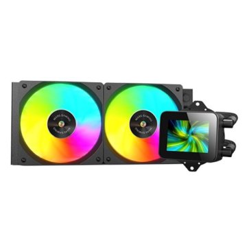 ÷ Sistema de refrigeracion liquida mars gaming mlvision240 negro 2x120mm argb tpd 500w pantalla lcd