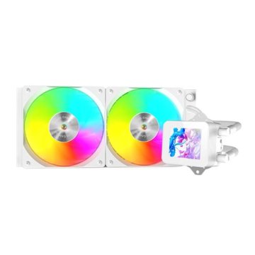 ÷ Sistema de refrigeracion liquida mars gaming mlvision240w blanco 2x120mm argb tpd 500w pantalla lcd