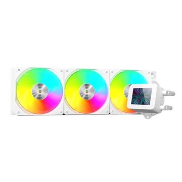 ÷ Sistema de refrigeracion liquida mars gaming mlvision360w blanco 3x120mm argb tpd 500w pantalla lcd