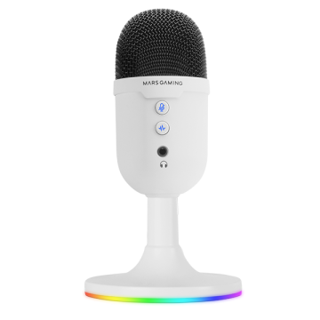 ÷ Microfono compacto mars gaming mmiccx usb blanco de alta definicion 196khz 24bits enc arg base