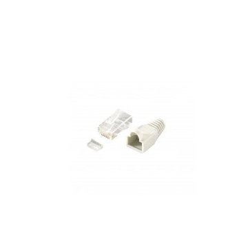 ÷ Kit 100 conectores rj45 categoria 6 con capuchon y guia