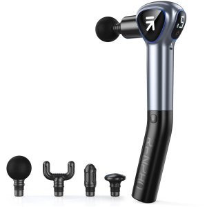 Oem ÷ Pistola de masaje muscular renpho reach 5 velocidades 4 cabezales pantalla – LED
