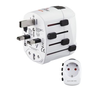 ÷ Adaptador de viaje hama de 3 clavijas hasta 150 paises