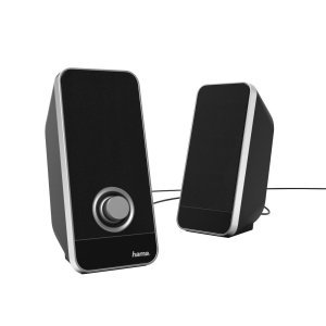 Hama ÷ Altavoces 2.0 sonic ls-206 jack 3.5mm alimentado por USB control de volumen color negro