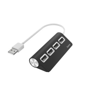 ÷ Hub usb 2.0 hama con 4 puertos usb 2.0 480mbits color negro