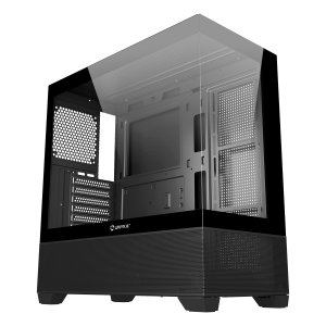 ÷ Caja atx unyka revelat gaming black frontal y lateral de vidrio templado 2usb3,0 1usb-c gen2