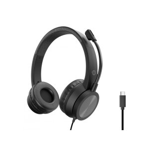 ÷ Headset conceptronic polona05bc conexion usb-c microfono flexible control volumen reduccion de ruido