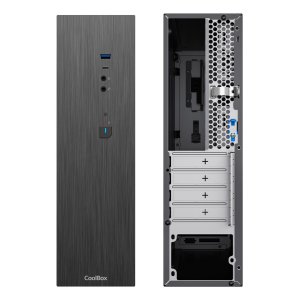 ÷ Caja microatx slim coolbox t370 2x2.5? gpu 251max low profile  fuente 500gr-t negro