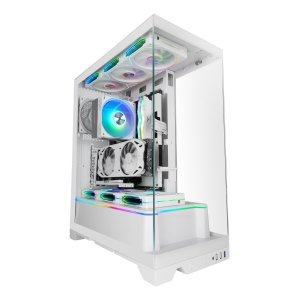 ÷ Caja atx mars gaming mcprismaw blanco triple cristal templado gpu max. 430mm 4x2.5