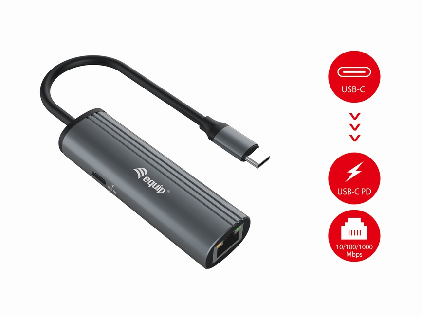 EQUIP ADAPTADOR USB-C A RJ45 GIGABIT USBC PD MAX 100W WAKEONLAN