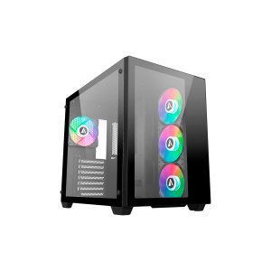 ÷ Caja atx abysm danube sava 285 black 1x3.5\" 2x2.5\" usb-c gpu max 410mm