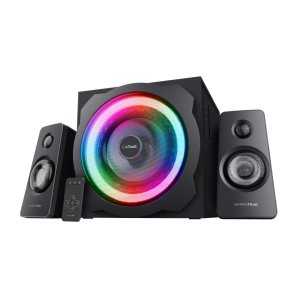 Trust ÷ Altavoces 2.1 gxt 629 tytan RGB 60w rms ir remote jack 3.5 color negro