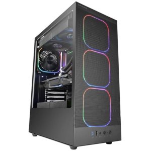 Mars Gamin ÷ Caja atx mars gaming mcnebula lateral cristal templado frontal mesh GPU 302mm negro