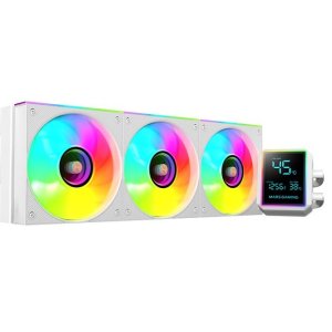 ÷ Sistema de refrigeracion liquida mars gaming mllcdpro360w 3x120mm argb 600w tdp pantalla lcd blanco