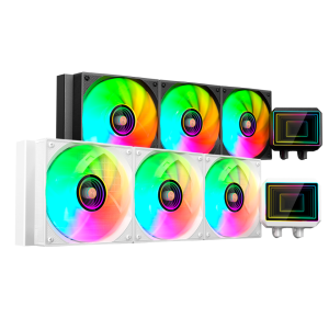 ÷ Sistema de refrigeracion liquida mars gaming ml-two360w 3x120mm argb 600w tdp color blanco
