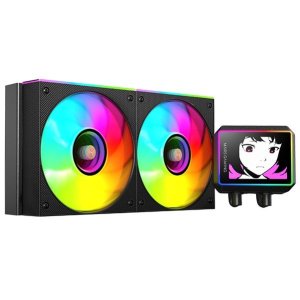 ÷ Sistema de refrigeracion liquida mars gaming mlvisionii240 negro 2x120mm argb tpd 500w pantalla lcd