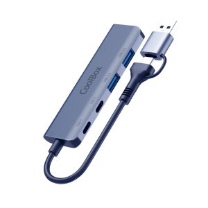 ÷ Hub usb-c coolbox hub lite 2xusb-c 2xusb-a con adaptador usb-a