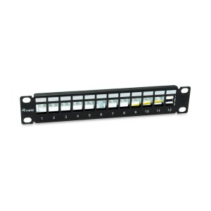 Equip ÷ Patch panel vacio cat.6 apantallado 10\" 12 puertos keystone 1u ral9005