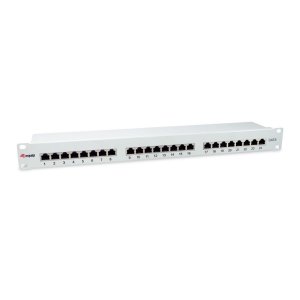 ÷ Patch panel 24 puertos categoria 6 apantallado color gris claro