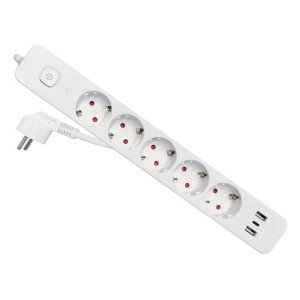 Equip ÷ Regleta alimentacion 245555 5 tomas schuko 2xusb-a 1xusb-c color blanco
