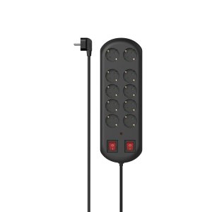 ÷ Regleta alimentacion hama con 10 tomas 2x interruptor 2m color negro