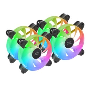 ÷ Kit 4xventilador interno argb mars gaming mf4a 120mm sin marco rodamiento fdb negro