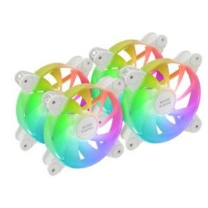 ÷ Kit 4xventilador interno argb mars gaming mf4aw 120mm sin marco rodamiento fdb blanco
